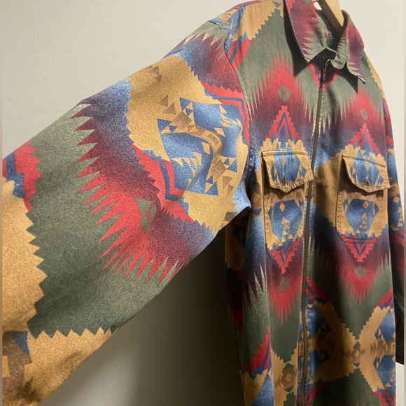 Vintage Jones New York tribal print zip over shirt - Picture 2 of 5